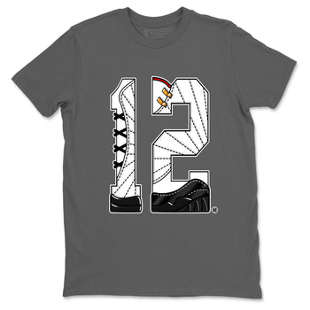 12s Taxi Sneaker match tees – Sneaker Tees To Match Air Jordan 12 Taxi Shoes – Number 12 Tee Cool Grey 2