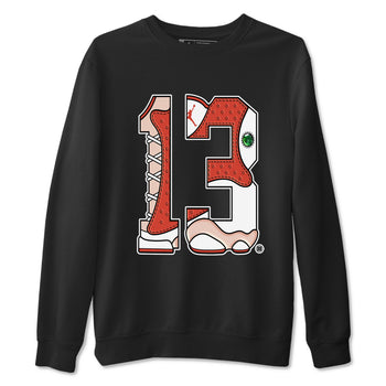 AJ13 Dune Red shirts to match jordans Number 13 sneaker match tees Air Jordan 13 Dune Red SNRT Sneaker Tees streetwear brand Black 2 unisex cotton tee