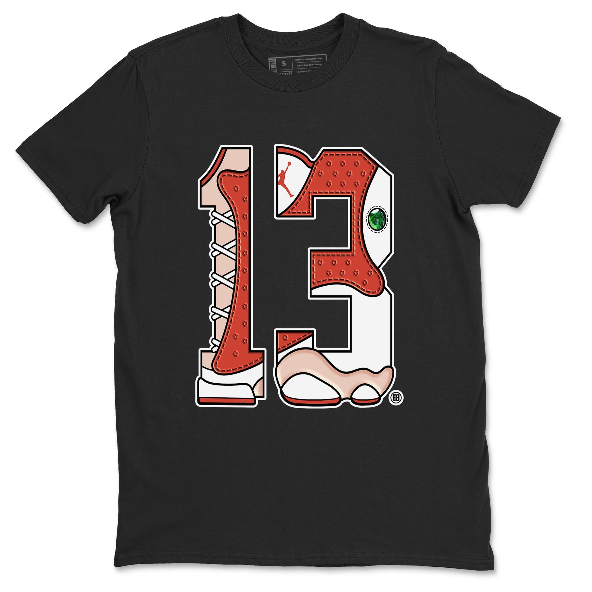 AJ13 Dune Red shirts to match jordans Number 13 sneaker match tees Air Jordan 13 Dune Red SNRT Sneaker Tees streetwear brand Black 2 unisex cotton tee