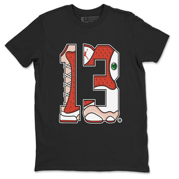 AJ13 Dune Red shirts to match jordans Number 13 sneaker match tees Air Jordan 13 Dune Red SNRT Sneaker Tees streetwear brand Black 2 unisex cotton tee