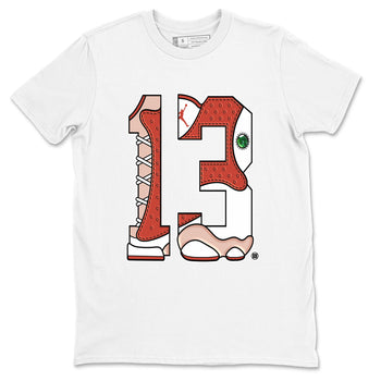 AJ13 Dune Red shirts to match jordans Number 13 sneaker match tees Air Jordan 13 Dune Red SNRT Sneaker Tees streetwear brand White 2 unisex cotton tee