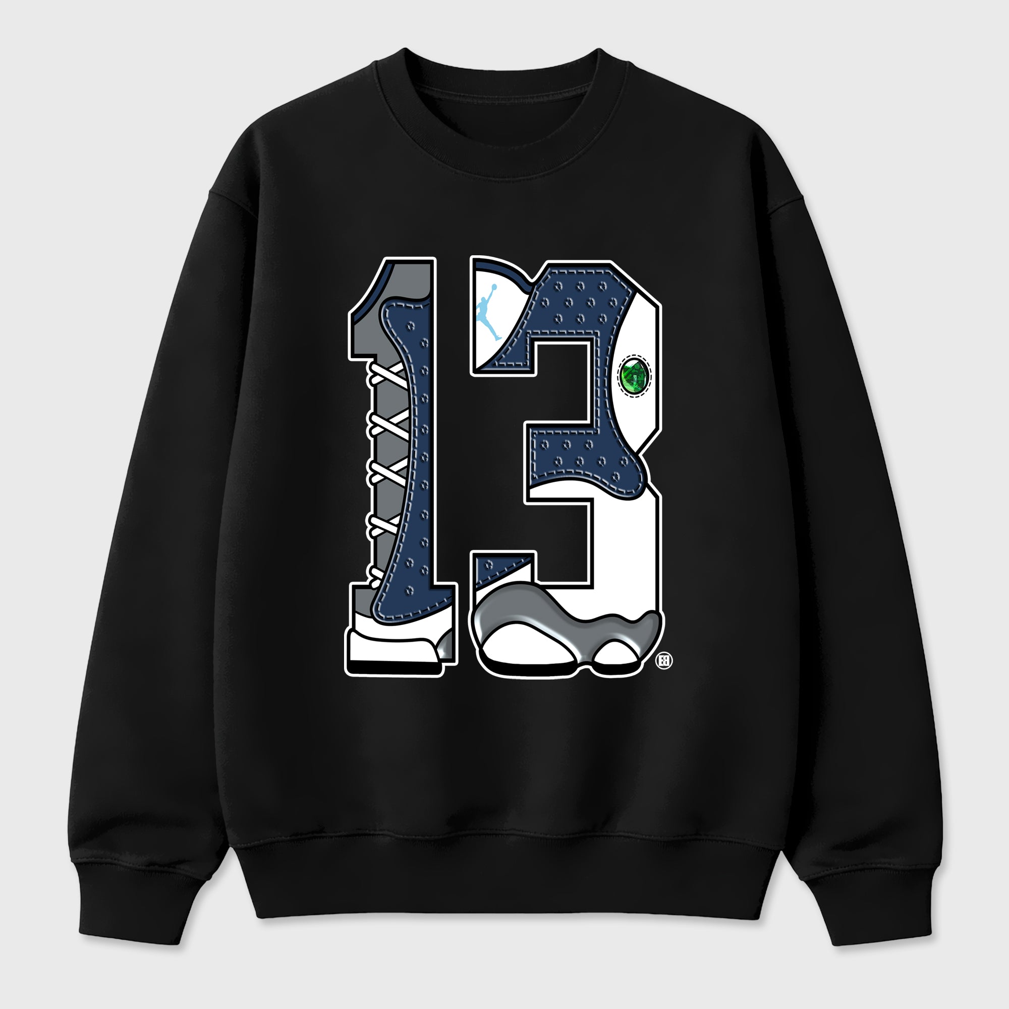 Number 13 Graphic T-Shirt featuring original streetwear artwork designed to match the Air Jordan 13 Flint. Black 2 Graphic Tee.