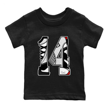 14s Black Toe t shirts to match sneakers Number 14 sneaker match tees Air Jordan 14 Black Toe shirt SNRT Sneaker Tees Youth Baby Black 2 tee