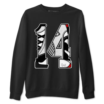 14s Black Toe t shirts to match sneakers Number 14 sneaker match tees Air Jordan 14 Black Toe shirt SNRT Sneaker Tees unisex cotton Black 2 shirts