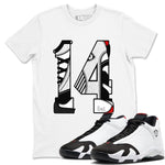 14s Black Toe t shirts to match sneakers Number 14 sneaker match tees Air Jordan 14 Black Toe shirt SNRT Sneaker Tees unisex cotton White 1 shirts