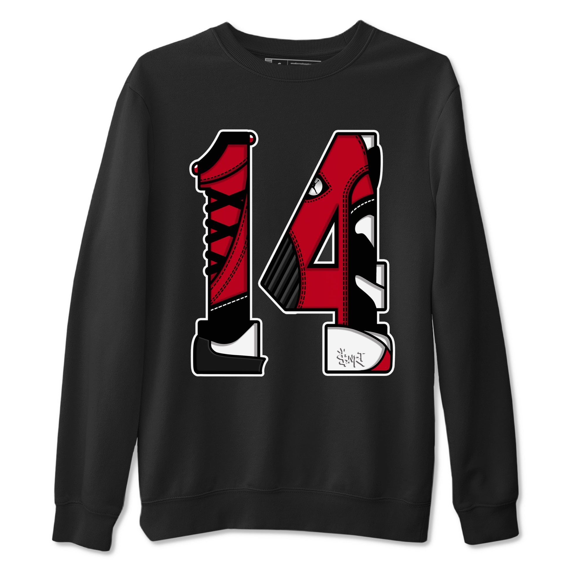 Air Jordan 14 Gym Red t shirts to match sneakers Number 14 sneaker match tees Gym Red 14s shirt SNRT Sneaker Tees unisex cotton Black 2 shirts