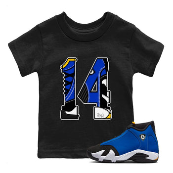 14s Laney t shirts to match sneakers Number 14 sneaker match tees Air Jordan 14 Laney shirt SNRT Sneaker Tees Youth Baby Black 1 tee