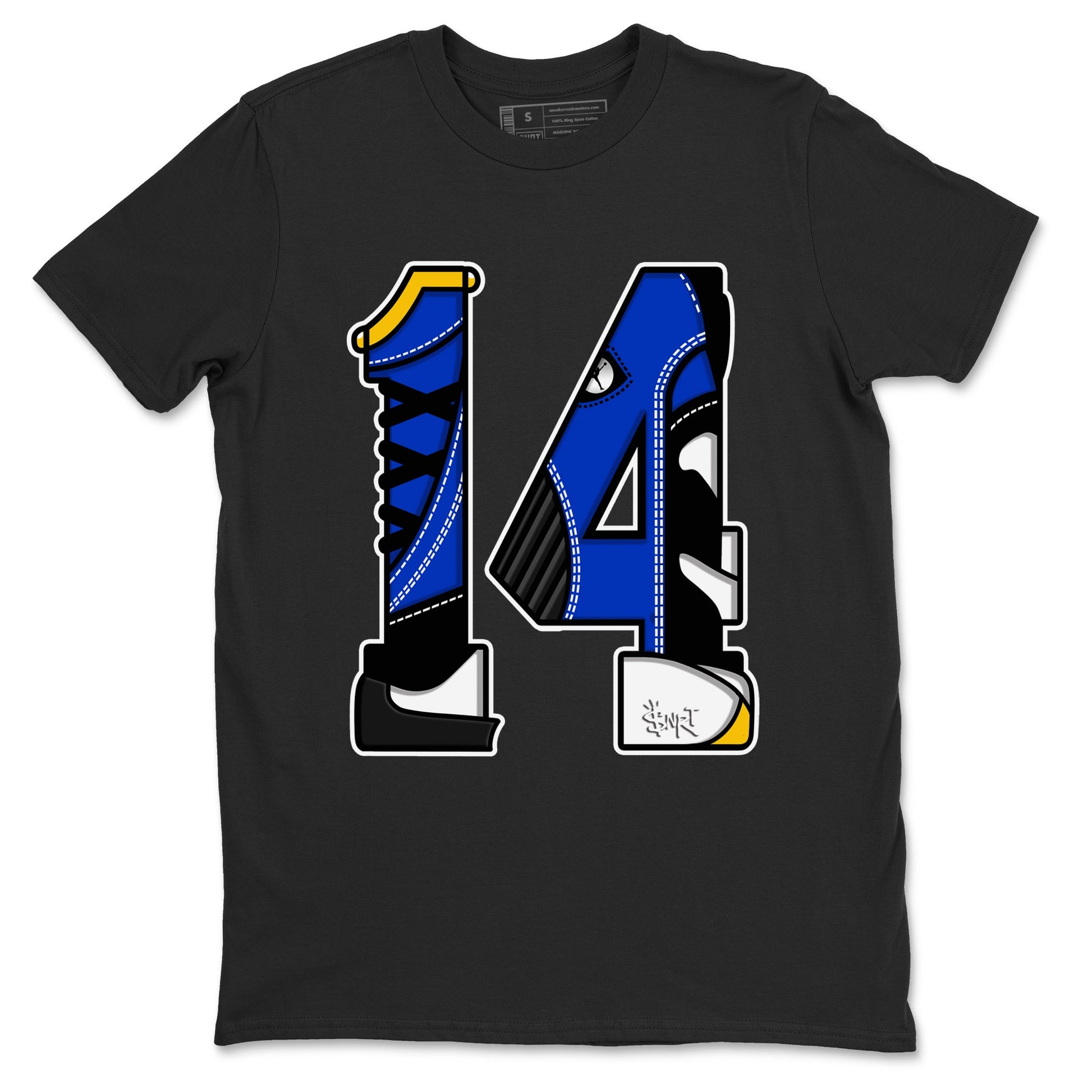 14s Laney t shirts to match sneakers Number 14 sneaker match tees Air Jordan 14 Laney shirt SNRT Sneaker Tees unisex cotton Black 2 shirts
