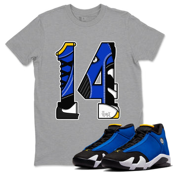 14s Laney t shirts to match sneakers Number 14 sneaker match tees Air Jordan 14 Laney shirt SNRT Sneaker Tees unisex cotton Heather Grey 1 shirts