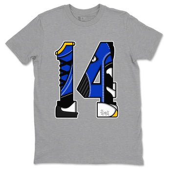 14s Laney t shirts to match sneakers Number 14 sneaker match tees Air Jordan 14 Laney shirt SNRT Sneaker Tees unisex cotton Heather Grey 2 shirts