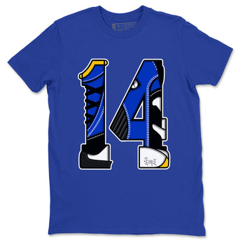 14s Laney t shirts to match sneakers Number 14 sneaker match tees Air Jordan 14 Laney shirt SNRT Sneaker Tees unisex cotton Royal Blue 2 shirts