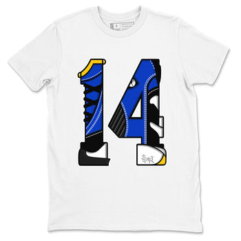 14s Laney t shirts to match sneakers Number 14 sneaker match tees Air Jordan 14 Laney shirt SNRT Sneaker Tees unisex cotton White 2 shirts