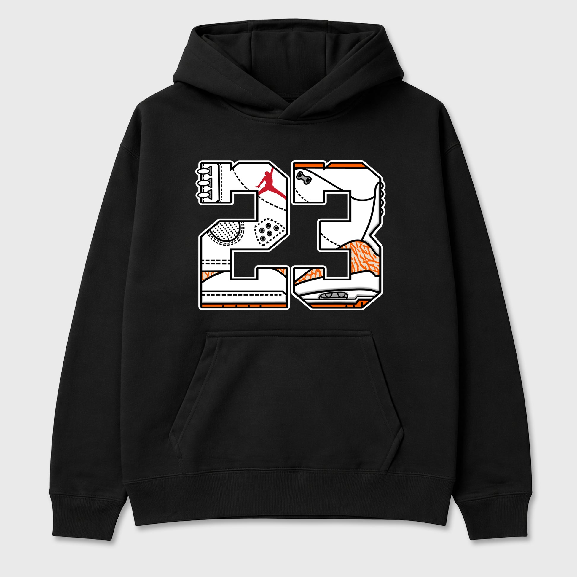 Sneaker match tees – Sneaker Tees To Match Air Jordan 3 Orange Citrus Shoes – Number 23 Tee Black 2