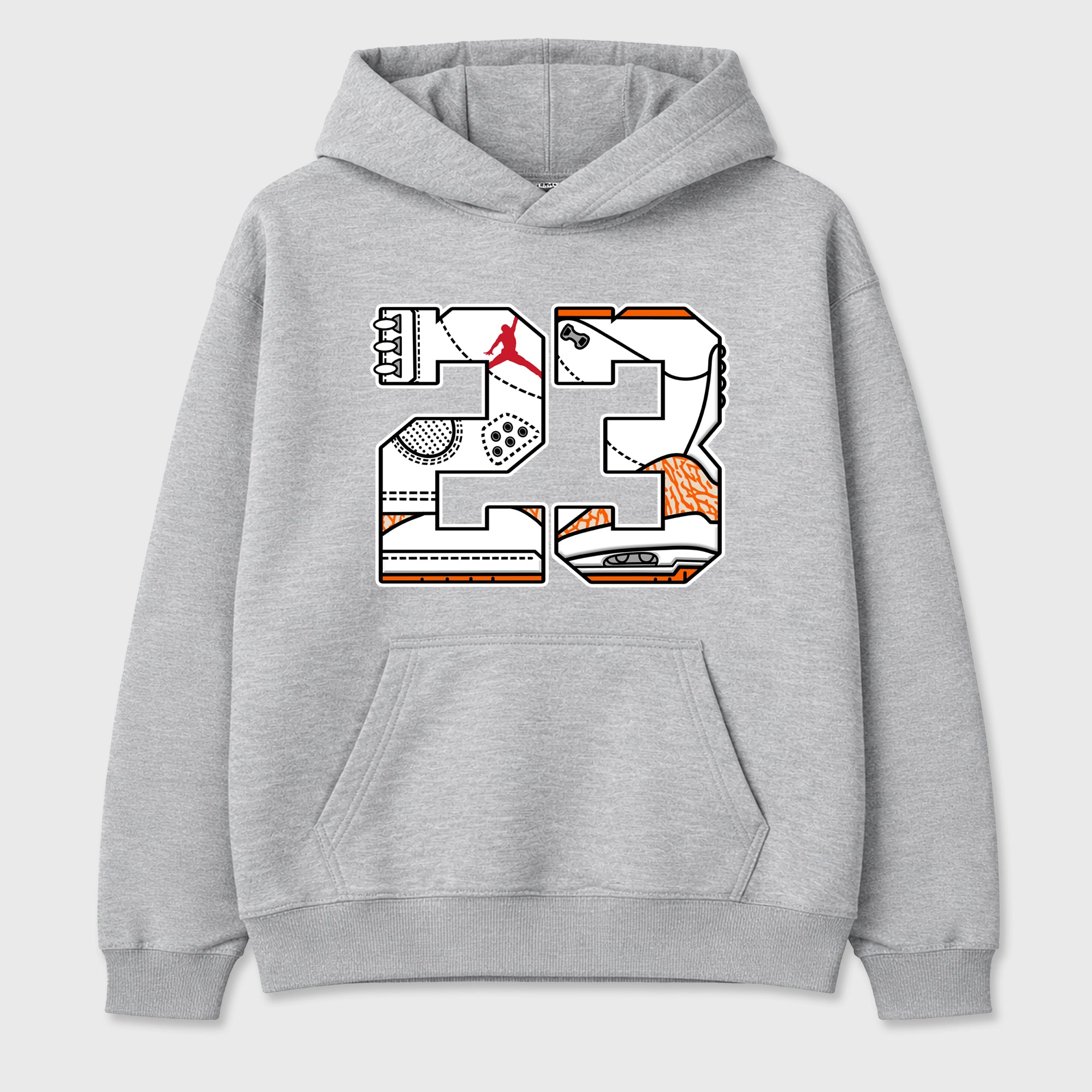 Sneaker match tees – Sneaker Tees To Match Air Jordan 3 Orange Citrus Shoes – Number 23 Tee Heather Grey 2