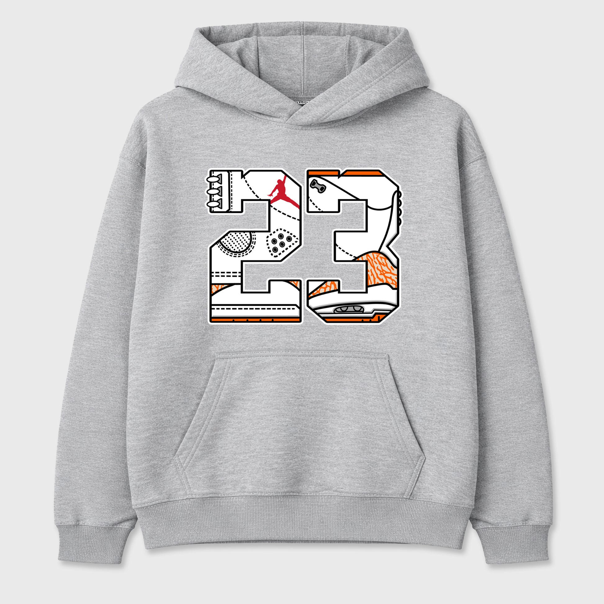 Sneaker match tees – Sneaker Tees To Match Air Jordan 3 Orange Citrus Shoes – Number 23 Tee Heather Grey 2