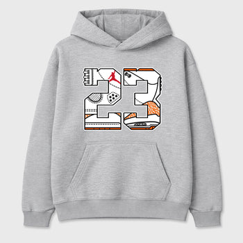 Sneaker match tees – Sneaker Tees To Match Air Jordan 3 Orange Citrus Shoes – Number 23 Tee Heather Grey 2