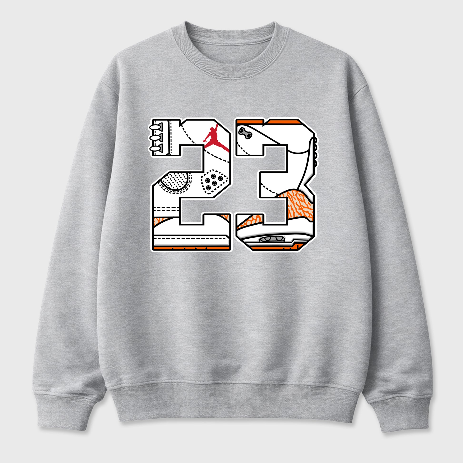 Sneaker match tees – Sneaker Tees To Match Air Jordan 3 Orange Citrus Shoes – Number 23 Tee Heather Grey 2