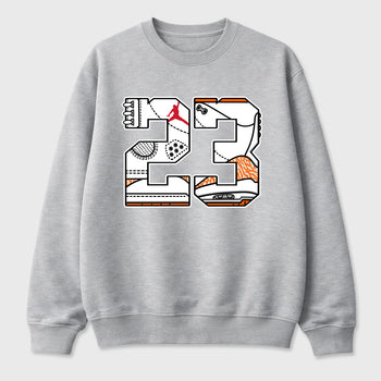 Sneaker match tees – Sneaker Tees To Match Air Jordan 3 Orange Citrus Shoes – Number 23 Tee Heather Grey 2