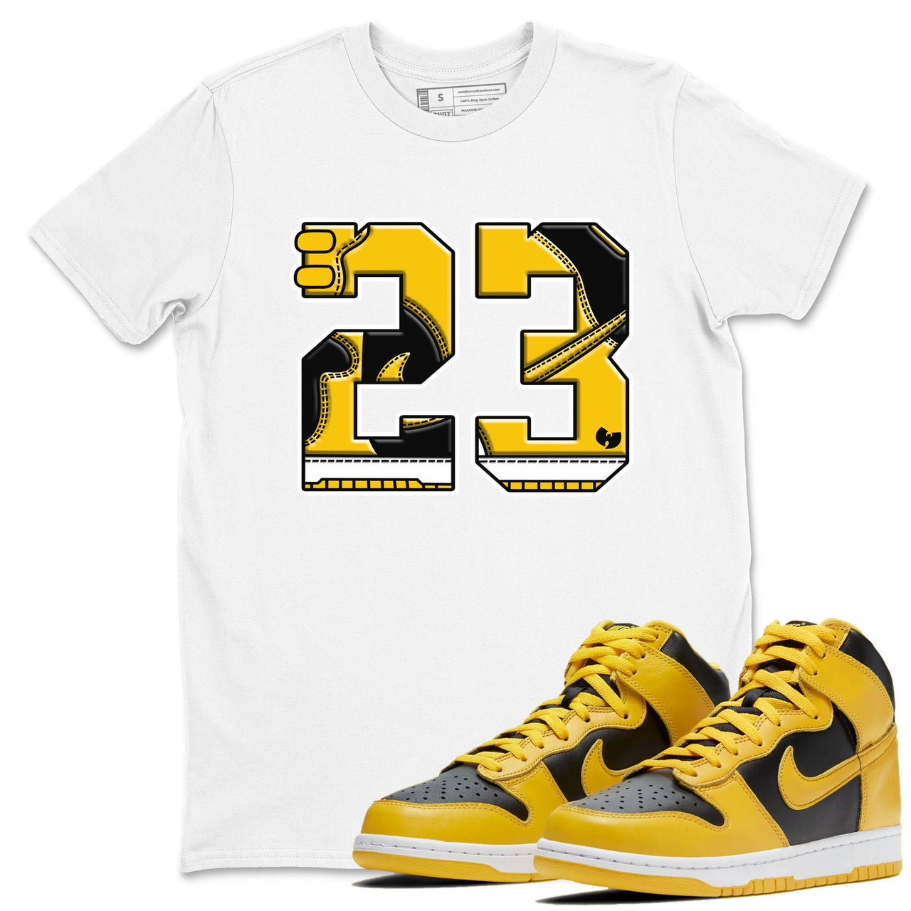 Dunk High Wu Tang shirts to match jordans Number 23 sneaker match tees Dunk High Wu Tang match shoes to clothes SNRT Sneaker Tees unisex cotton White 1 shirts