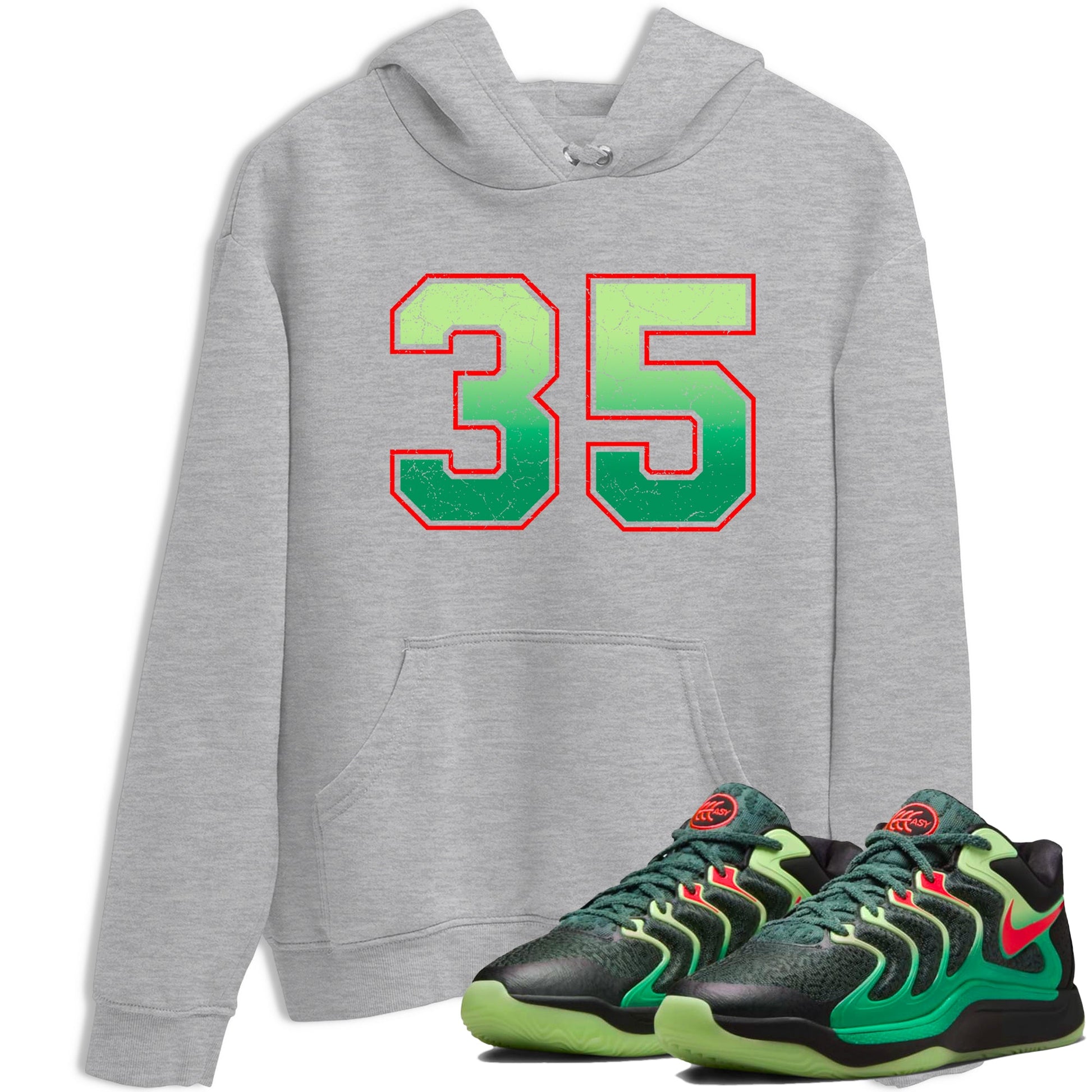 Sneaker Threads – Sneaker Tees To Match Nike KD 17 Easy Money Sniper – Number 35 Graphic Tee Heather Grey 1. Perfect for Jordan releases 2025 colorways. Perfect for Kevin Durant sneaker releases and Easy Money basketball colorways loved by hoopers in 2025.