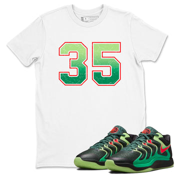 Sneaker Threads – Sneaker Tees To Match Nike KD 17 Easy Money Sniper – Number 35 Graphic Tee White 1. Perfect for Jordan releases 2025 colorways. Perfect for Kevin Durant sneaker releases and Easy Money basketball colorways loved by hoopers in 2025.