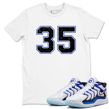 Sneaker Threads – Sneaker Tees To Match Nike KD 17 Penny – Number 35 Graphic Tee White 1. Perfect for Jordan releases 2025 colorways. Perfect for Kevin Durant basketball sneaker releases and retro Penny-inspired 2025 colorways.