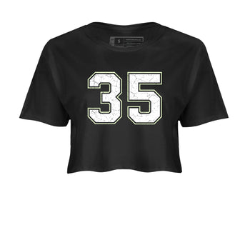 Sneaker Threads – Sneaker Tees To Match Nike KD 18 Halloween – Number 35 Crop Tee Black 2. Perfect for Jordan releases 2025 colorways. Perfect for Kevin Durant sneaker releases and Halloween 2025 colorways.