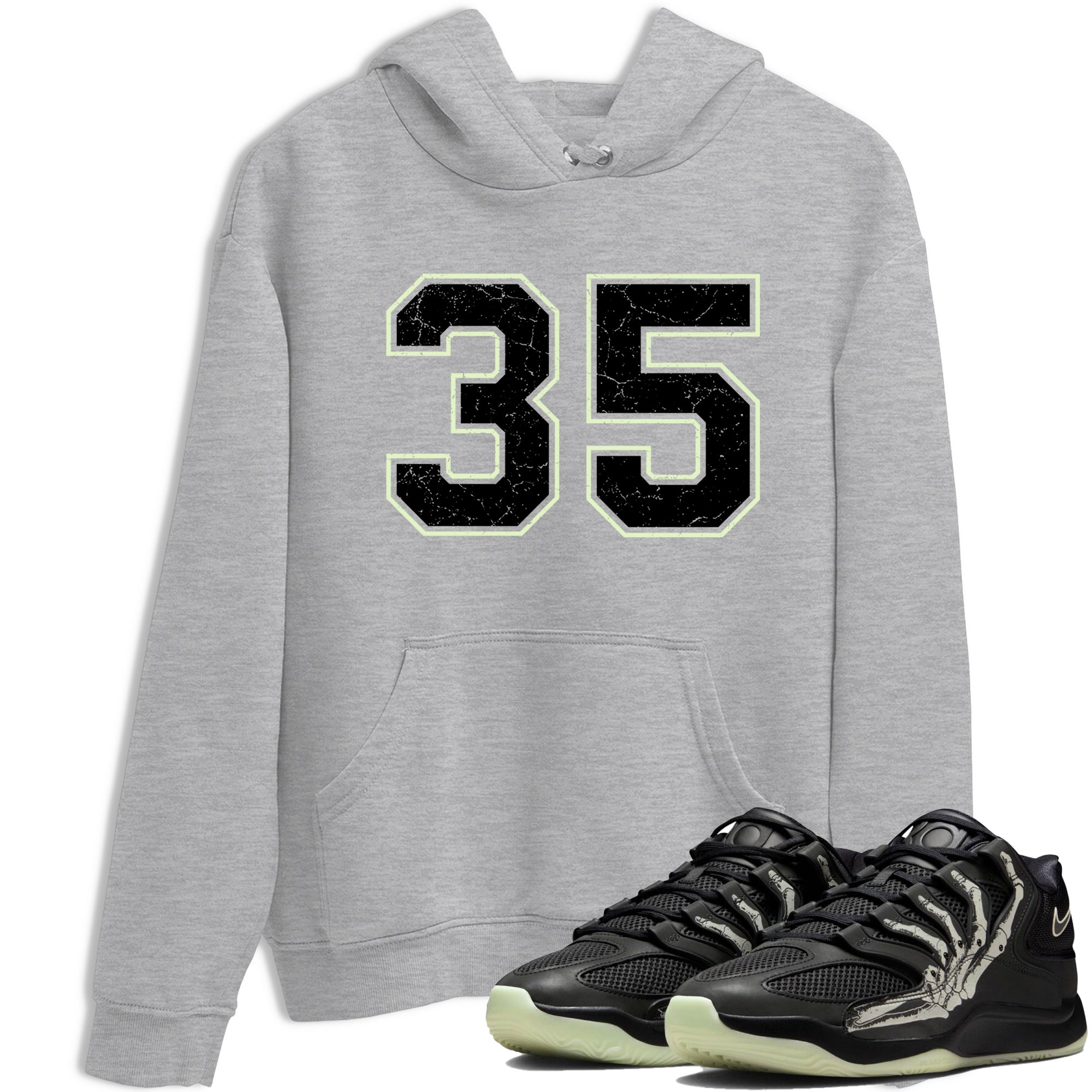 Sneaker Threads – Sneaker Tees To Match Nike KD 18 Halloween – Number 35 Graphic Tee Heather Grey 1. Perfect for Jordan releases 2025 colorways. Perfect for Kevin Durant sneaker releases and Halloween 2025 colorways.