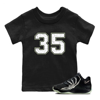 Sneaker Threads – Sneaker Tees To Match Nike KD 18 Halloween – Number 35 Youth Graphic Tee Black 1. Perfect for Jordan releases 2025 colorways. Perfect for Kevin Durant sneaker releases and Halloween 2025 colorways.