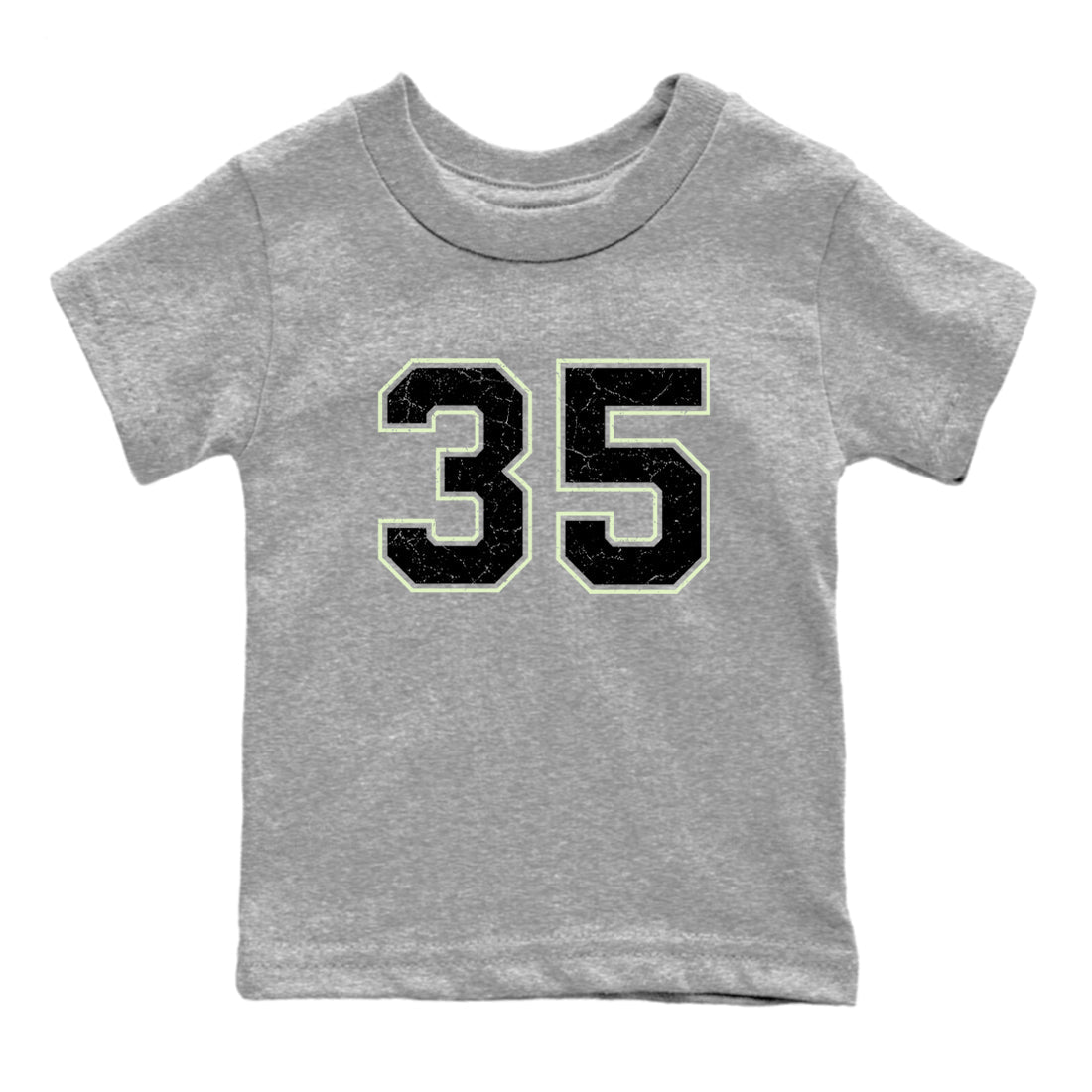 Sneaker Threads – Sneaker Tees To Match Nike KD 18 Halloween – Number 35 Youth Graphic Tee Heather Grey 2. Perfect for Jordan releases 2025 colorways. Perfect for Kevin Durant sneaker releases and Halloween 2025 colorways.