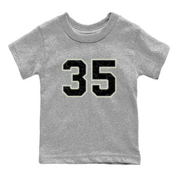 Sneaker Threads – Sneaker Tees To Match Nike KD 18 Halloween – Number 35 Youth Graphic Tee Heather Grey 2. Perfect for Jordan releases 2025 colorways. Perfect for Kevin Durant sneaker releases and Halloween 2025 colorways.