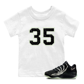 Sneaker Threads – Sneaker Tees To Match Nike KD 18 Halloween – Number 35 Youth Graphic Tee White 1. Perfect for Jordan releases 2025 colorways. Perfect for Kevin Durant sneaker releases and Halloween 2025 colorways.