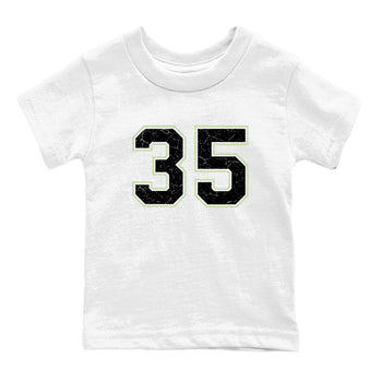 Sneaker Threads – Sneaker Tees To Match Nike KD 18 Halloween – Number 35 Youth Graphic Tee White 2. Perfect for Jordan releases 2025 colorways. Perfect for Kevin Durant sneaker releases and Halloween 2025 colorways.