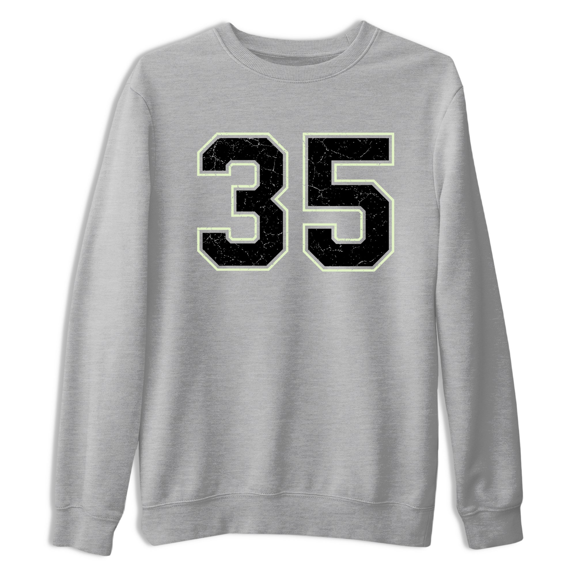 Sneaker Threads – Sneaker Tees To Match Nike KD 18 Halloween – Number 35 Graphic Tee Heather Grey 2. Perfect for Jordan releases 2025 colorways. Perfect for Kevin Durant sneaker releases and Halloween 2025 colorways.