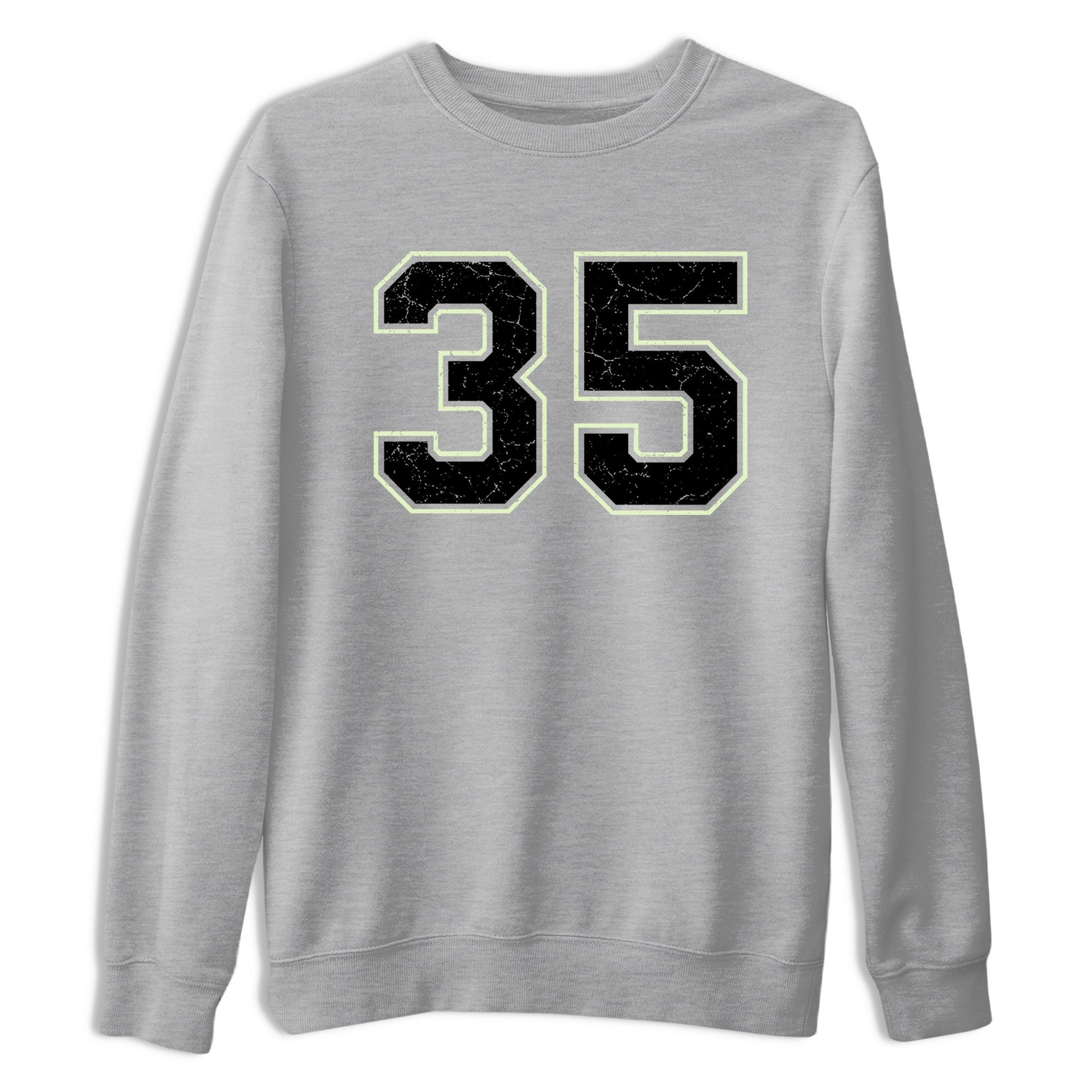 Sneaker Threads – Sneaker Tees To Match Nike KD 18 Halloween – Number 35 Graphic Tee Heather Grey 2. Perfect for Jordan releases 2025 colorways. Perfect for Kevin Durant sneaker releases and Halloween 2025 colorways.