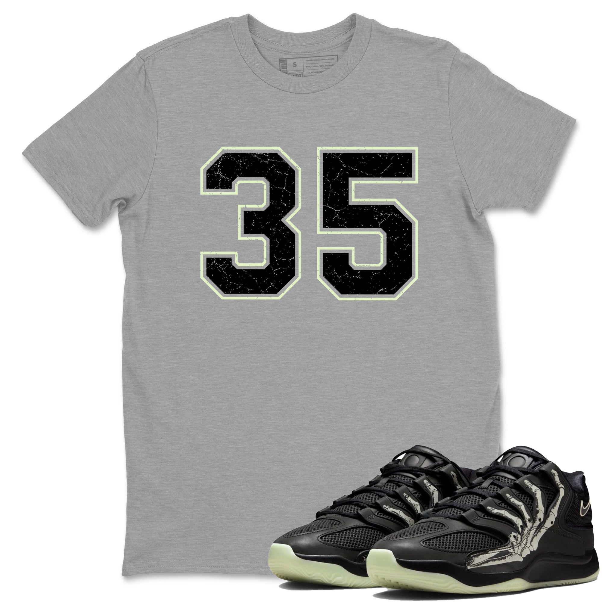 Sneaker Threads – Sneaker Tees To Match Nike KD 18 Halloween – Number 35 Graphic Tee Heather Grey 1. Perfect for Jordan releases 2025 colorways. Perfect for Kevin Durant sneaker releases and Halloween 2025 colorways.