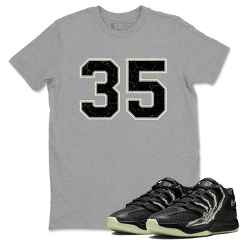 Sneaker Threads – Sneaker Tees To Match Nike KD 18 Halloween – Number 35 Graphic Tee Heather Grey 1. Perfect for Jordan releases 2025 colorways. Perfect for Kevin Durant sneaker releases and Halloween 2025 colorways.