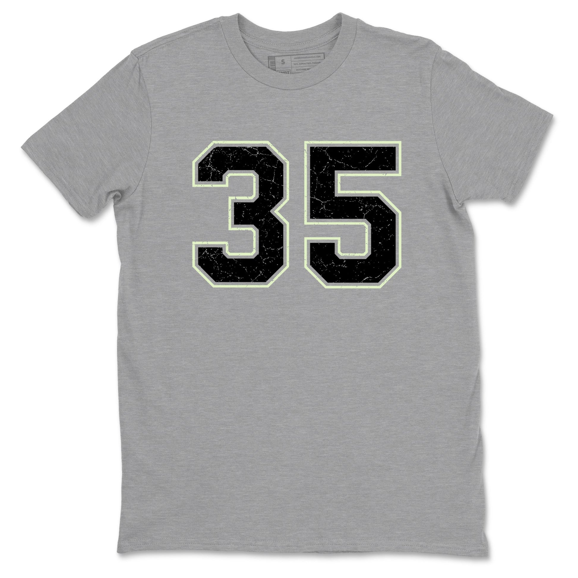 Sneaker Threads – Sneaker Tees To Match Nike KD 18 Halloween – Number 35 Graphic Tee Heather Grey 2. Perfect for Jordan releases 2025 colorways. Perfect for Kevin Durant sneaker releases and Halloween 2025 colorways.