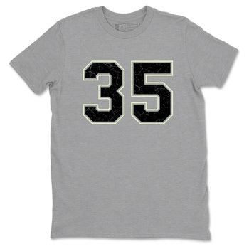 Sneaker Threads – Sneaker Tees To Match Nike KD 18 Halloween – Number 35 Graphic Tee Heather Grey 2. Perfect for Jordan releases 2025 colorways. Perfect for Kevin Durant sneaker releases and Halloween 2025 colorways.