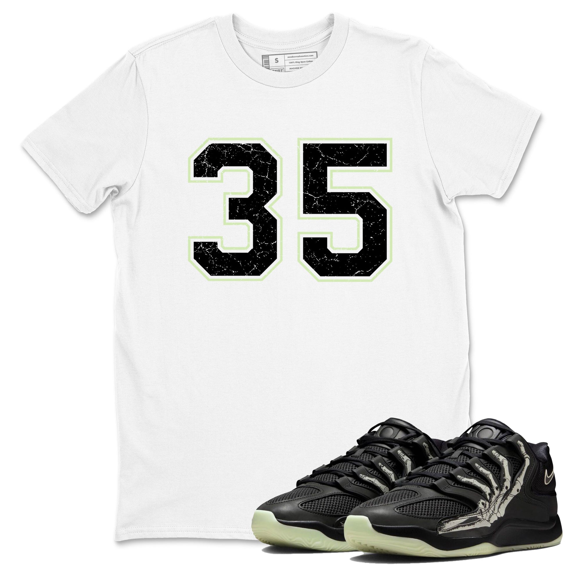 Sneaker Threads – Sneaker Tees To Match Nike KD 18 Halloween – Number 35 Graphic Tee White 1. Perfect for Jordan releases 2025 colorways. Perfect for Kevin Durant sneaker releases and Halloween 2025 colorways.