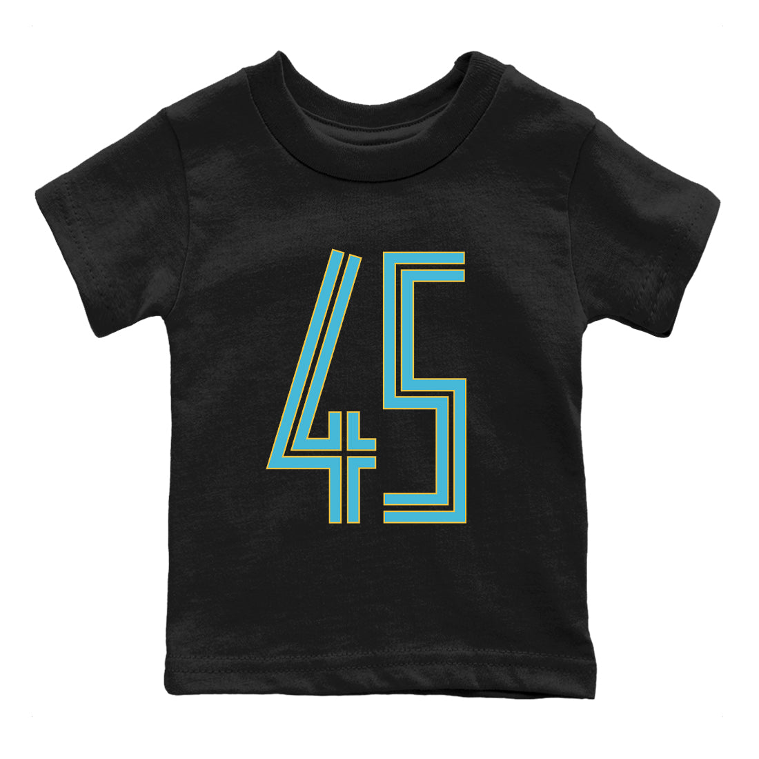 Sneaker Threads – Sneaker Tees To Match Air Jordan 11 Retro Gamma – Number 45 Youth Graphic Tee Black 2. Perfect for Jordan releases 2025 colorways.