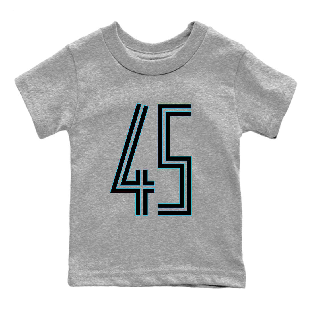 Sneaker Threads – Sneaker Tees To Match Air Jordan 11 Retro Gamma – Number 45 Youth Graphic Tee Heather Grey 2. Perfect for Jordan releases 2025 colorways.