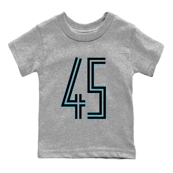 Sneaker Threads – Sneaker Tees To Match Air Jordan 11 Retro Gamma – Number 45 Youth Graphic Tee Heather Grey 2. Perfect for Jordan releases 2025 colorways.
