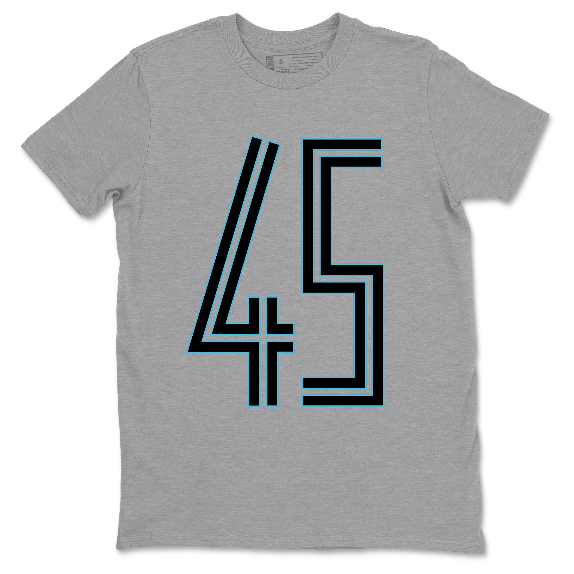 Sneaker Threads – Sneaker Tees To Match Air Jordan 11 Retro Gamma – Number 45 Graphic Tee Heather Grey 2. Perfect for Jordan releases 2025 colorways.