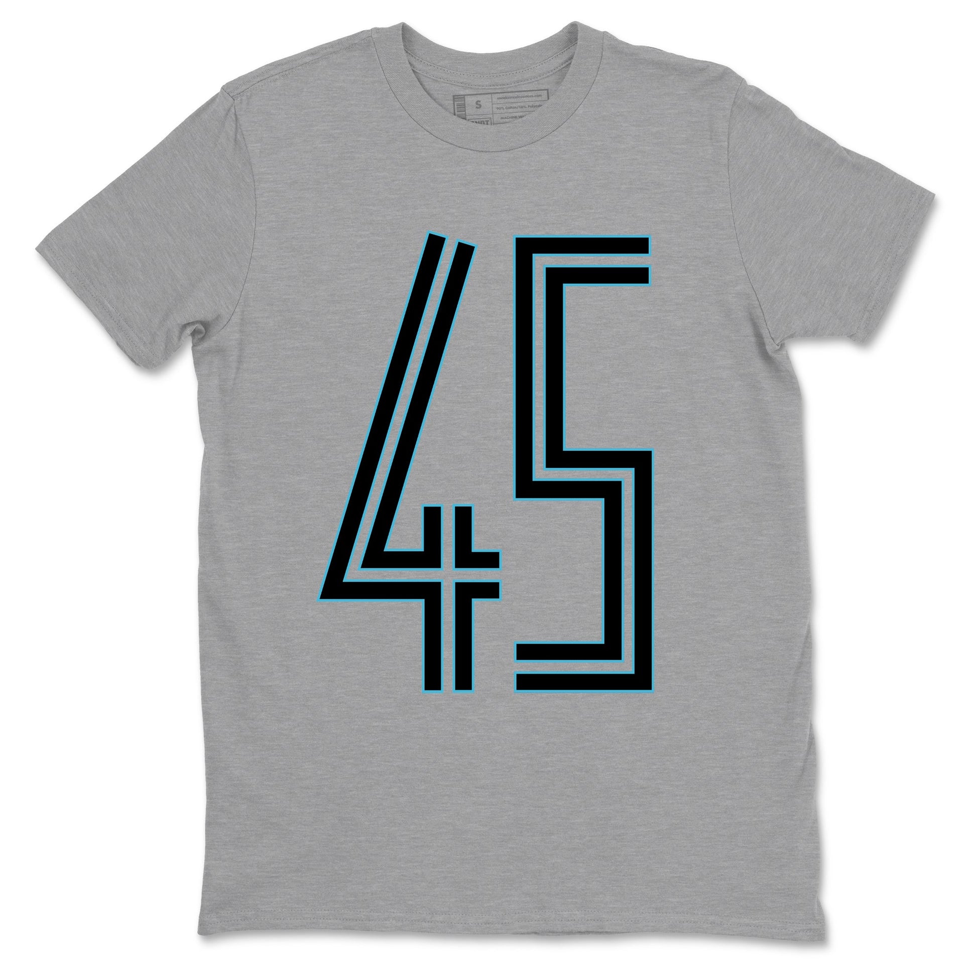 Sneaker Threads – Sneaker Tees To Match Air Jordan 11 Retro Gamma – Number 45 Graphic Tee Heather Grey 2. Perfect for Jordan releases 2025 colorways.