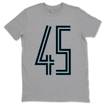 Sneaker Threads – Sneaker Tees To Match Air Jordan 11 Retro Gamma – Number 45 Graphic Tee Heather Grey 2. Perfect for Jordan releases 2025 colorways.