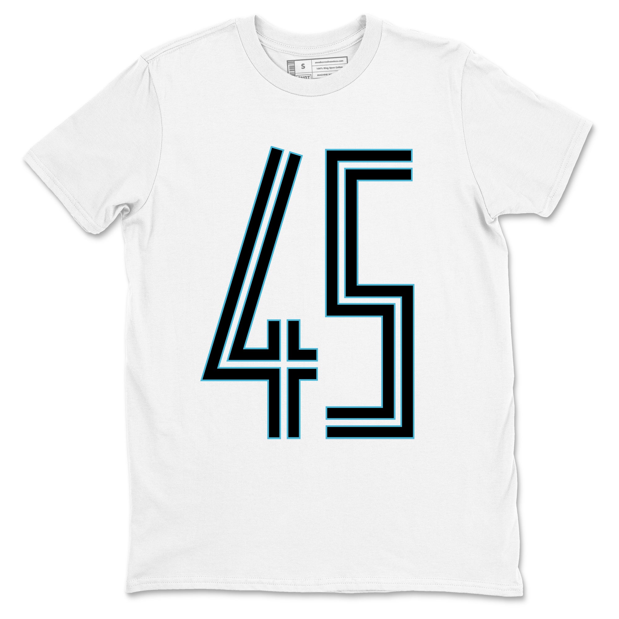 Sneaker Threads – Sneaker Tees To Match Air Jordan 11 Retro Gamma – Number 45 Graphic Tee White 2. Perfect for Jordan releases 2025 colorways.