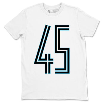 Sneaker Threads – Sneaker Tees To Match Air Jordan 11 Retro Gamma – Number 45 Graphic Tee White 2. Perfect for Jordan releases 2025 colorways.