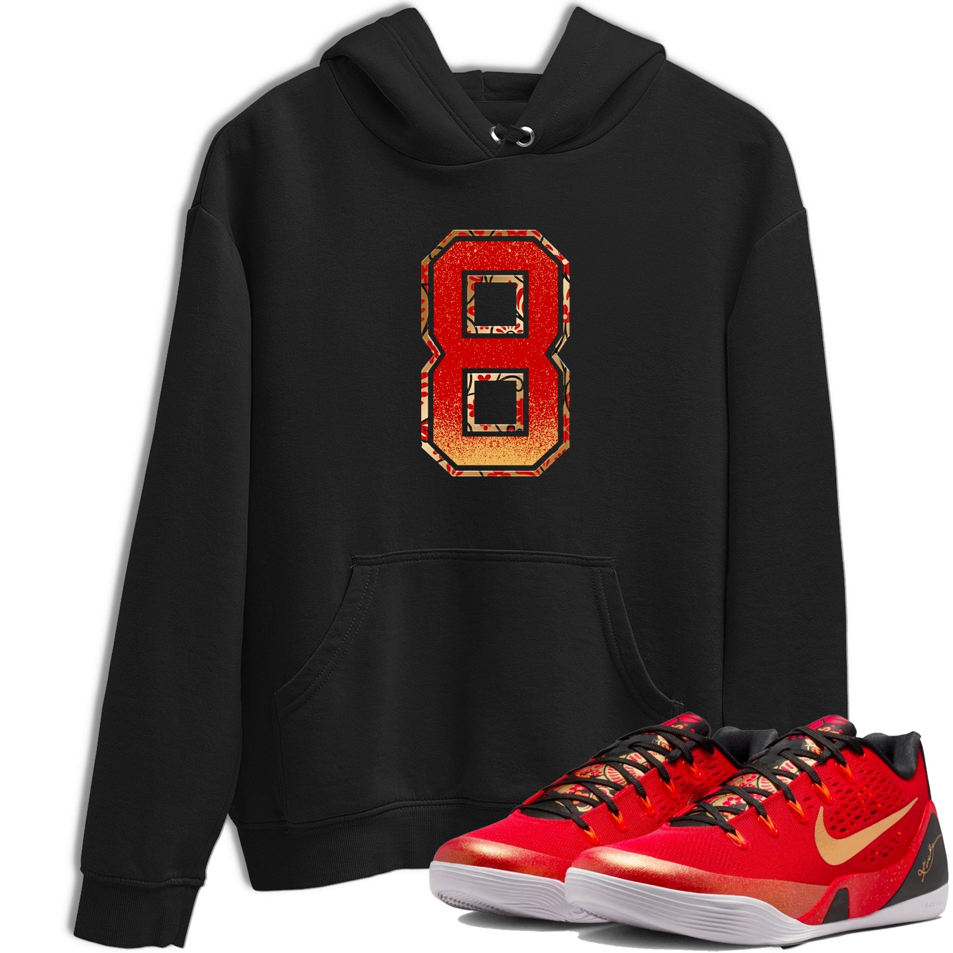 Best Christmas gifts for sneakerheads  – Sneaker Tees To Match Nike KB 9 China Sneakers – Number 8 Graphic Tee Black 1