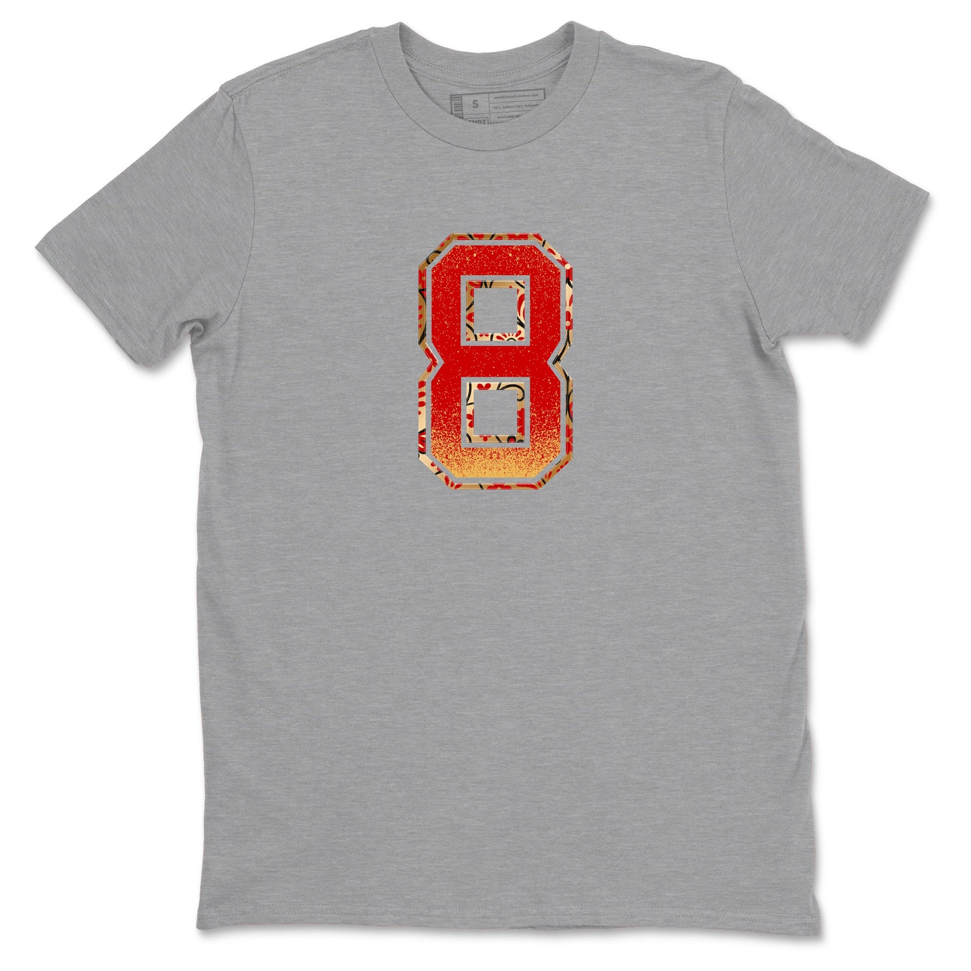 Best Christmas gifts for sneakerheads  – Sneaker Tees To Match Nike KB 9 China Sneakers – Number 8 Graphic Tee Heather Grey 2